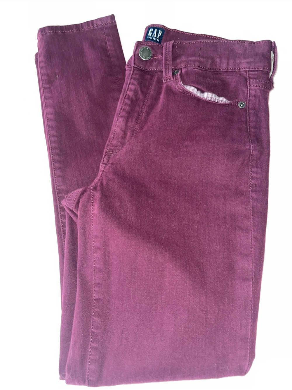 GAP Women's Deep True Skinny Jeans. Size 0 Short. Maroon, Cranberry, Magenta